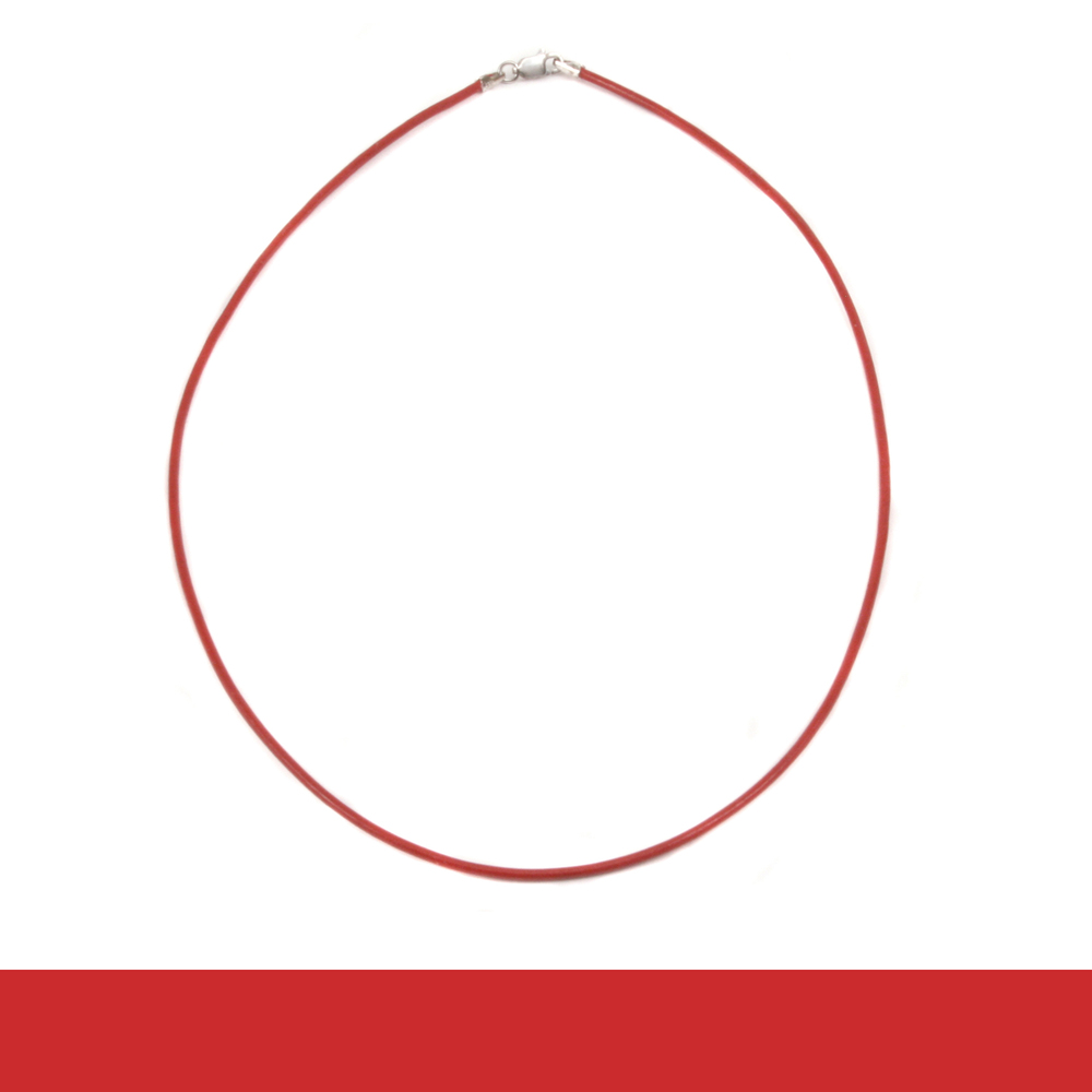 Chain & Clasps Leather Finished Necklace 1.5mm, 16" Poppy